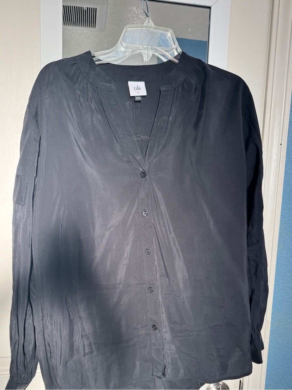 CAbi women’s Black Long-Sleeve Button-Down Shirt